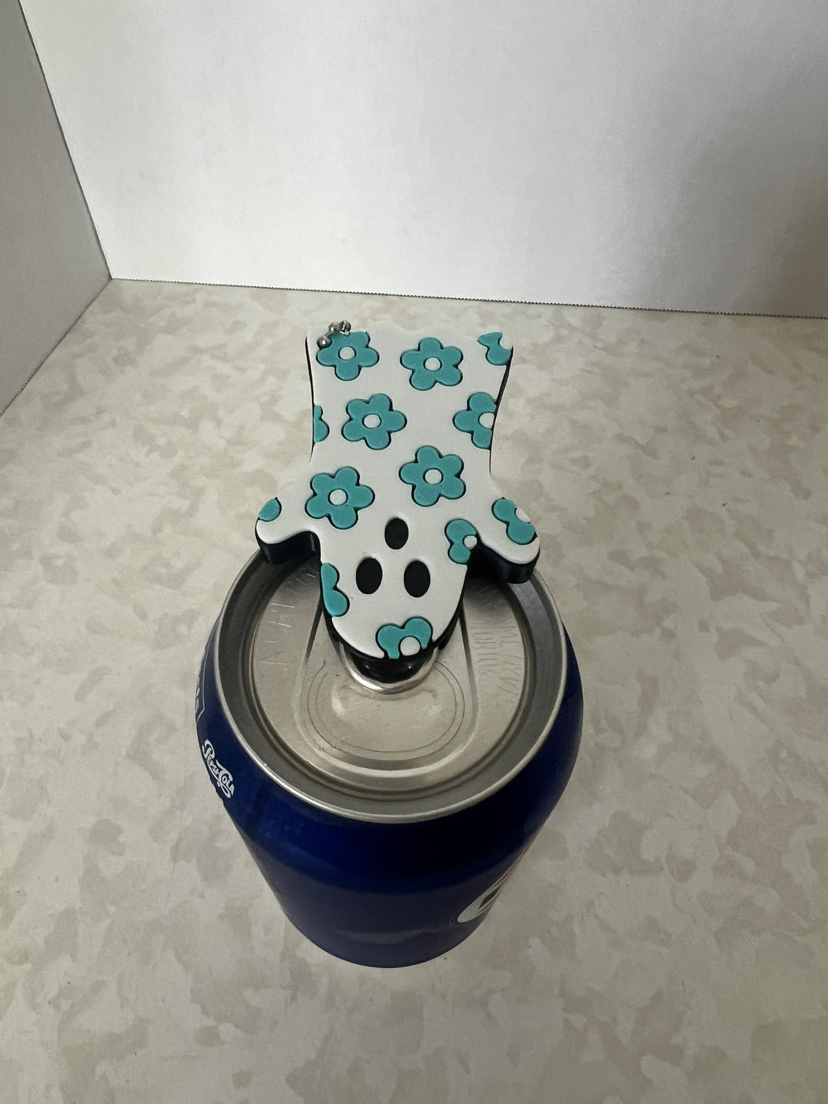 Ghost With Teal Flowers Nail Saver