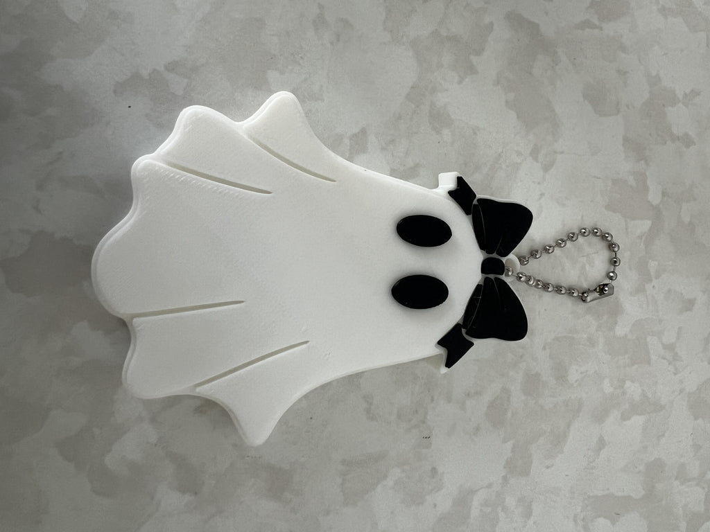 Ghost with Black Bow Nail Saver