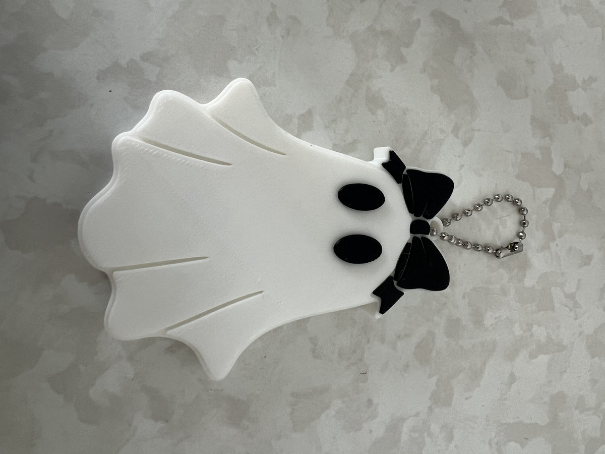 Ghost with Black Bow Nail Saver