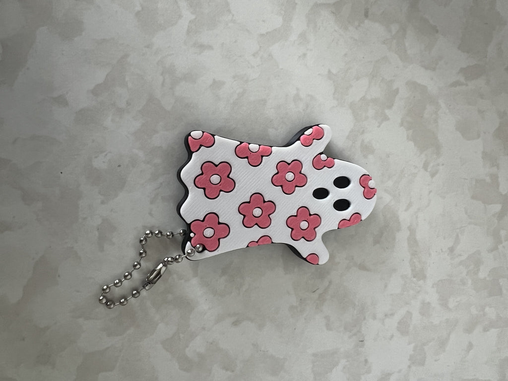 Ghost with Pink Flowers Nail Saver