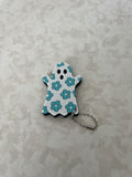 Ghost With Teal Flowers Nail Saver